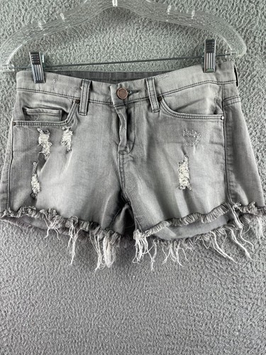 2 Pair Girls Shorts Denim 1 Gray 1 Blue Both 4 Pocket Uniqlo & BlankNYC Size 7 - Picture 2 of 13