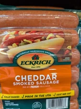 Eckrich Cheddar Smoked Sausage 14 Oz (4 Pack)