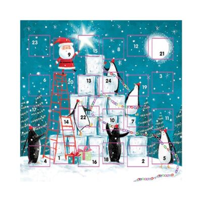 Pinguin A Stern Adventskarte 159x159mm weiß Umschlag
