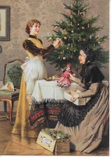 WEIHNACHTSKARTE  / UNTER DEM WEIHNACHTSBAUM 1892 / NOSTALGIE / POSTCARD
