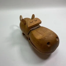 Zoo Line Vintage 1959 Japan Teak Wood Hippopotamus Collectible Original