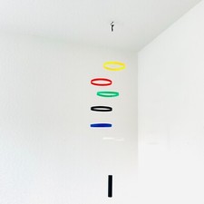 Colorful Hanging Mobile with 6 Multicolor Rings 5.5  