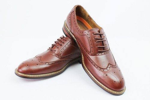 Nuevo Para Hombre Marrón Ferro Zapatos Aldo Originales perforación detalles  bloque talón Lace Up | eBay