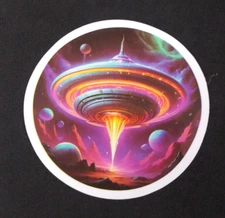 Alien Space Ship Mysterious Alien Sticker 2.25" (D)