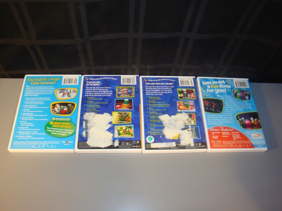 VeggieTales 4 DVD Lot Live Sing alongs Christmas Friend Love