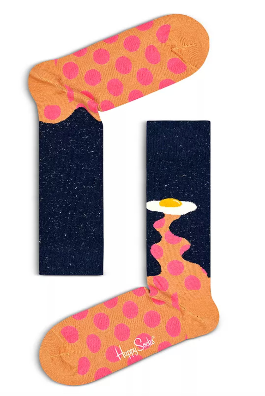 НОВЫЕ носки с бирками Happy Socks Egg Invader Crew коричневого/синего/ розового цвета, размер обуви 8-12