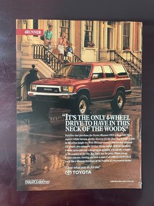 1990 Print Ad - Toyota 4Runner 4WD D-Door SR5 V6 - 11 x 8