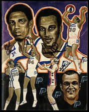 1973-74 INDIANA PACERS PROGRAM YEARBOOK~MEL DANIELS GEORGE McGINNIS AUTOGRAPHS