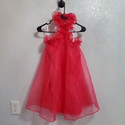 Lovers + Friends Capri Mini Dress Size S Hot Pink Halter Babydoll Organza Party