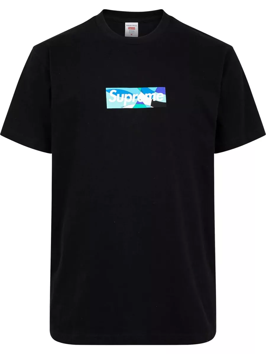 Supreme Emilio Pucci Box Logo Tee XL Black/Blue Bogo