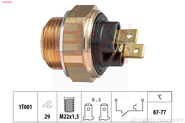 EPS 1.850.007 Temperaturschalter, KüHlerlüFter For CitroËN Ford Peugeot Renault-image