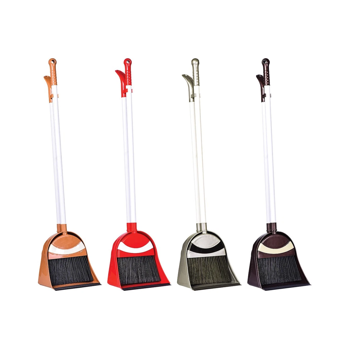 Scopa Con Paletta Scopa A Mano Setole Naturali Set Spazzatrice Lamiera - Foto 12