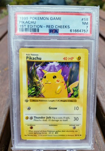Pikachu (1st Edition) graded PSA 7 for sale on eBay