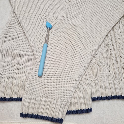 Chaps Ralph Lauren Sweater Mens XL Off White Cable Knit Aran Crewneck Pullover - Picture 11 of 11