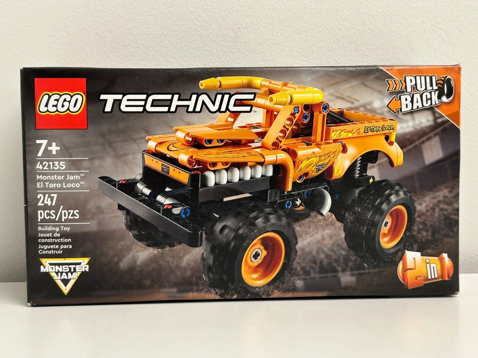 LEGO TECHNIC 42135, Monster Jam El Toro Loco, 2 in 1 Pull Back, 247 pcs