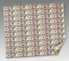 Hoja de moneda 2021 de $5 sin cortar billetes de $50 BEP Boston A1 gema sin circular raro directo BEP.