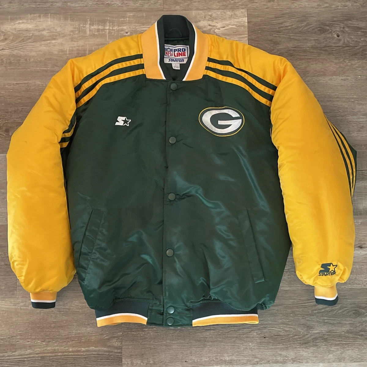 Vtg Starter Green Bay Packers NFL Football Letterman Satin Snap