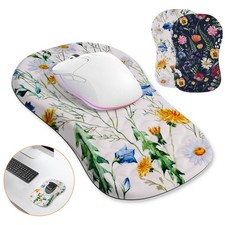 Floral Mouse Pad Wrist Rest Memory Foam Non Slip Ergonomic PC Gaming Office Mat