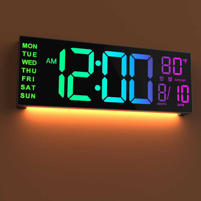 16 " Digital Wall Mount Clock Count Down Timer With remote control LED 8 RGB Color photo 16 " Digital Wall Mount Clock Count Down Timer With remote control LED 8 RGB Color photo
