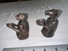 TWO Antique Vintage Japanese - Chinese 3" Brass Figures Dog ? & Cow ? — photo 2