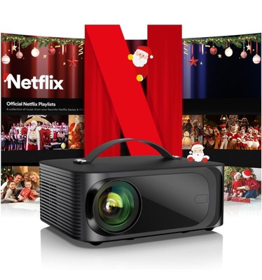 ONOAYO 4K Beamer, Supports 4K Video Projector Home Cinema / Outdoor Mobile Phone