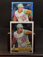 2025 Topps Heritage High Number Mason Miller Light Blue Sparkle & Base Padres