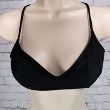 J Crew Re-imagined Solid Black Strappy Bikini Top Size Medium M