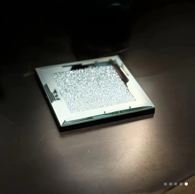 4 PC Crushed Diamond Square Coaster 4'' For Home Decor