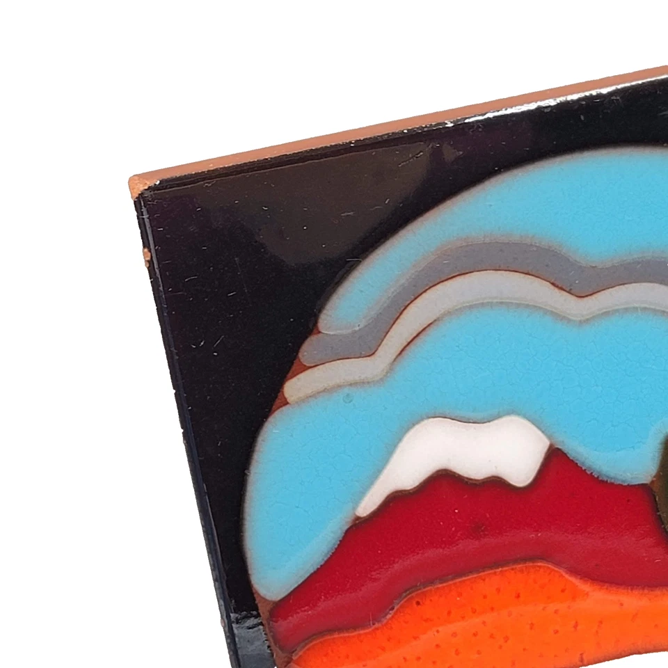 Azulejo de arte de cerámica Simagres hecho en Italia remache esmalte desierto cactus suroeste Foto 2 de 4