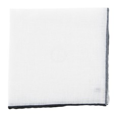 Fiori Di Lusso White Solid Linen Blend Pocket Square - 12" x 12" 843