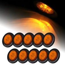 10x 2 Round Sealed Led Marker Lights 4led Side Marker Lamps Kit Amber
