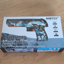 ANSTOY DIY-Assembly Gel Blaster Pistol, 18rd 7-8mm, Continuous, Blue/Gray/Black