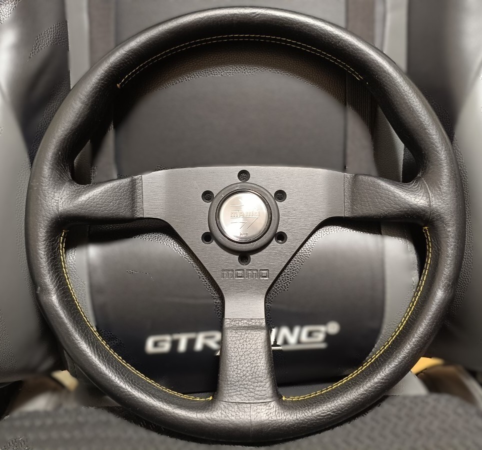 MOMO VELOCE RACING Steering Wheel 345mm Leather Authentic JDM 86