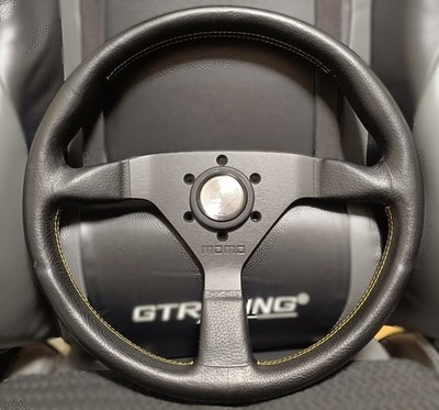 MOMO VELOCE RACING Steering Wheel 345mm Leather Authentic JDM 86