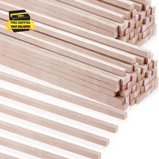 60 Pieces Balsa Wood Sticks 1/8 X 1/8 X 12 Inch Hardwood Square Dowels Unfinishe