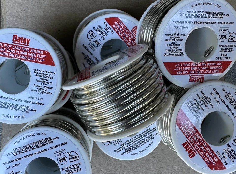 10- Oatey 29025 alambre de soldadura sin plomo plomería 10 1/2 lb. Rollos Foto 2 de 2