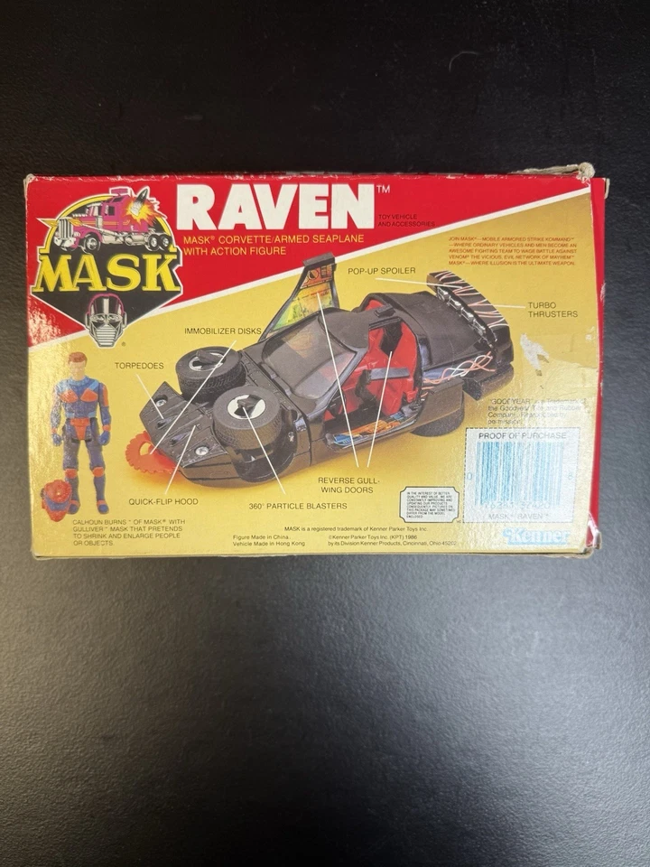 Raven 1986 M.A.S.K. Vintage Original MASK w BOX Driver. Complete. - Image 3 of 4