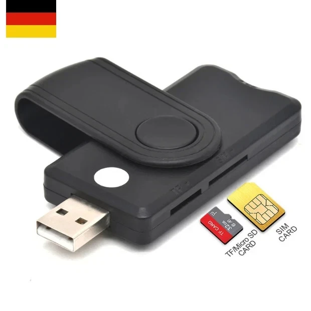 USB 2.0 chip card reader for ID cards and SIM cards DE - Bild 3 von 4