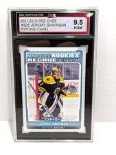 Jeremy Swayman - 2021-22 O-Pee-Chee - KSA Graded 9.5 - Rookie Card - #525. rookie card picture