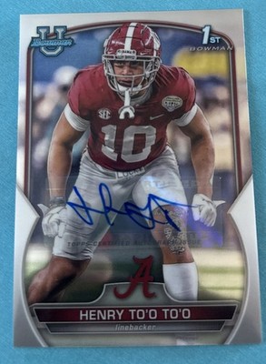 2022 Bowman University Chrome #88 Henry To'o To'o Prospect Autographs Auto
