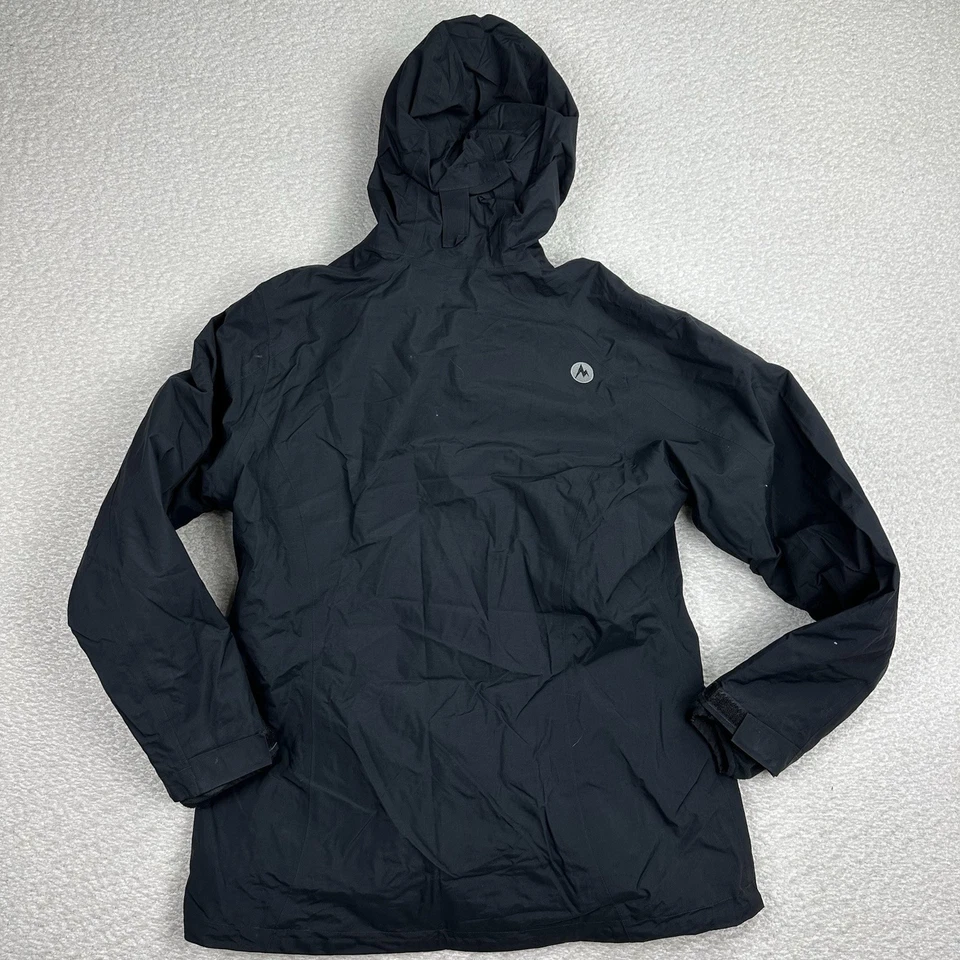 Chaqueta softshell para mujer Marmot talla grande forrada con capucha bolsillos con cremallera completa negra Foto 2 de 4