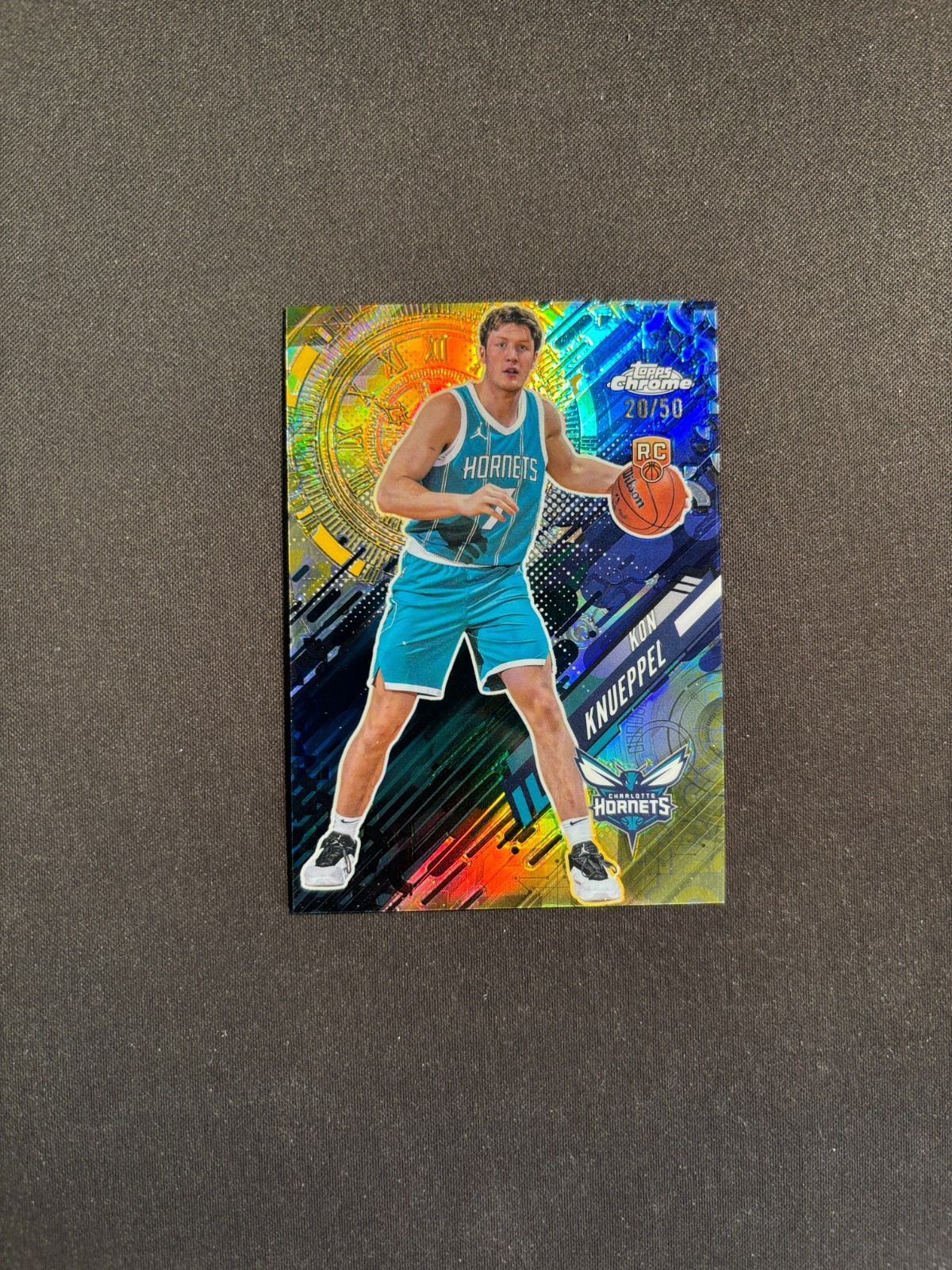 2025-26 Topps Chrome Kon Knueppel Rc Go Time Insert Gold Refractor 20/50 BJCTY