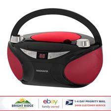 Portable CD Boombox with AM/FM Radio, Bluetooth, Stereo Speakers and LED Display