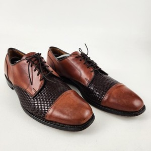 Allen Edmonds Lauderdale Men\'s Size 12 D Brown Leather Woven Dress Oxford Shoes Allen Edmonds  main image 2
