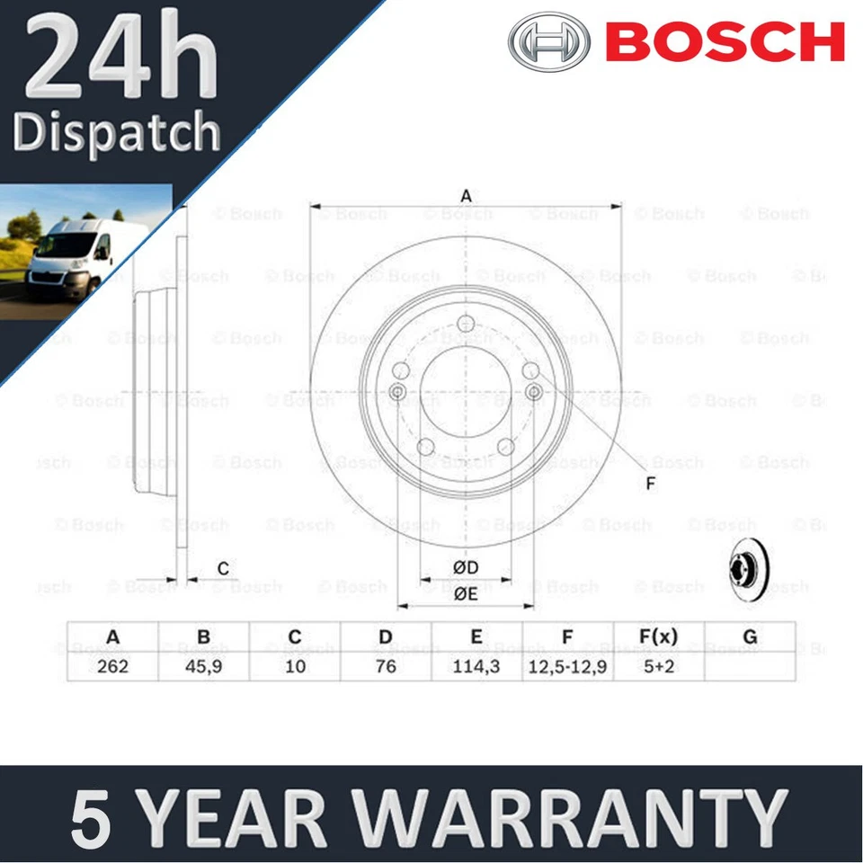Fits Hyundai i30 Kia Cee'D Pro + Other Models Bosch Rear Brake Disc - Image 4 of 4