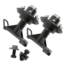 8 x 6.5 Lug 8000LB Shipping Container Wheels Steel Bolt-on Spindle Kit Black