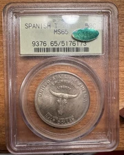 1935 Spanish Trail Commemorative Half Dollar PCGS MS65 CAC Old Green Holder