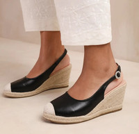 WHERE'S THAT FROM SANDALS SLINGBACK WEDGE ESPADRILLE SIZE 5 EU 38 RRP £56.99