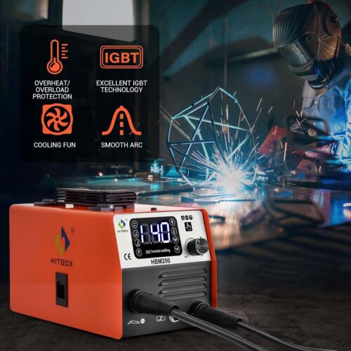HITBOX HBM200 MIG Welder Gasless MIG MMA ARC Stick Welding Machie & Gloves UK - Picture 2 of 7
