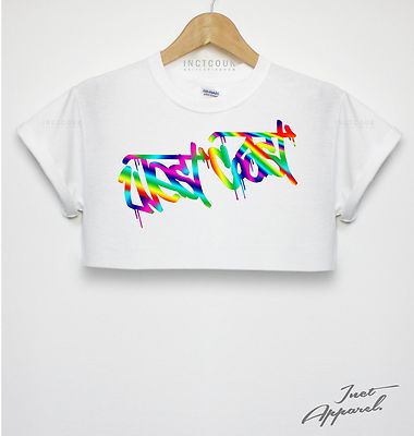 West Coast Graffiti Crop Top Women Bright Summer Festival Girl Summer Beach Fun